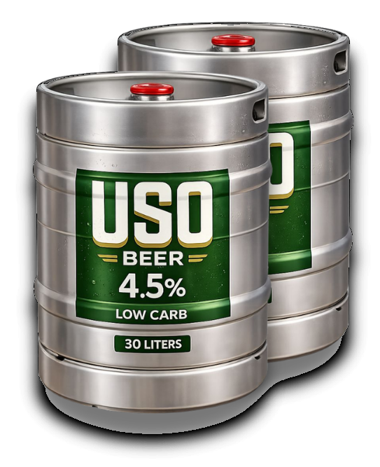 Two 30 litre USO Beer 4.5% Low Carb kegs